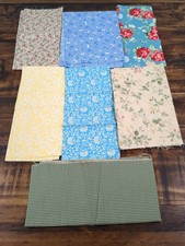 Lot of 7 pieces of Fabric, floral, plaid, multicolor, 10.6oz