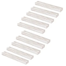 10-Pack Weathered White Wood Vinyl Record Shelf Wall Mount Album Holder Display