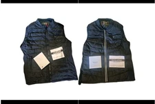 2 Pc Set Quilted Black Zip-Front Heated Vest  w/ Battery Pack, Size L & XXL New 