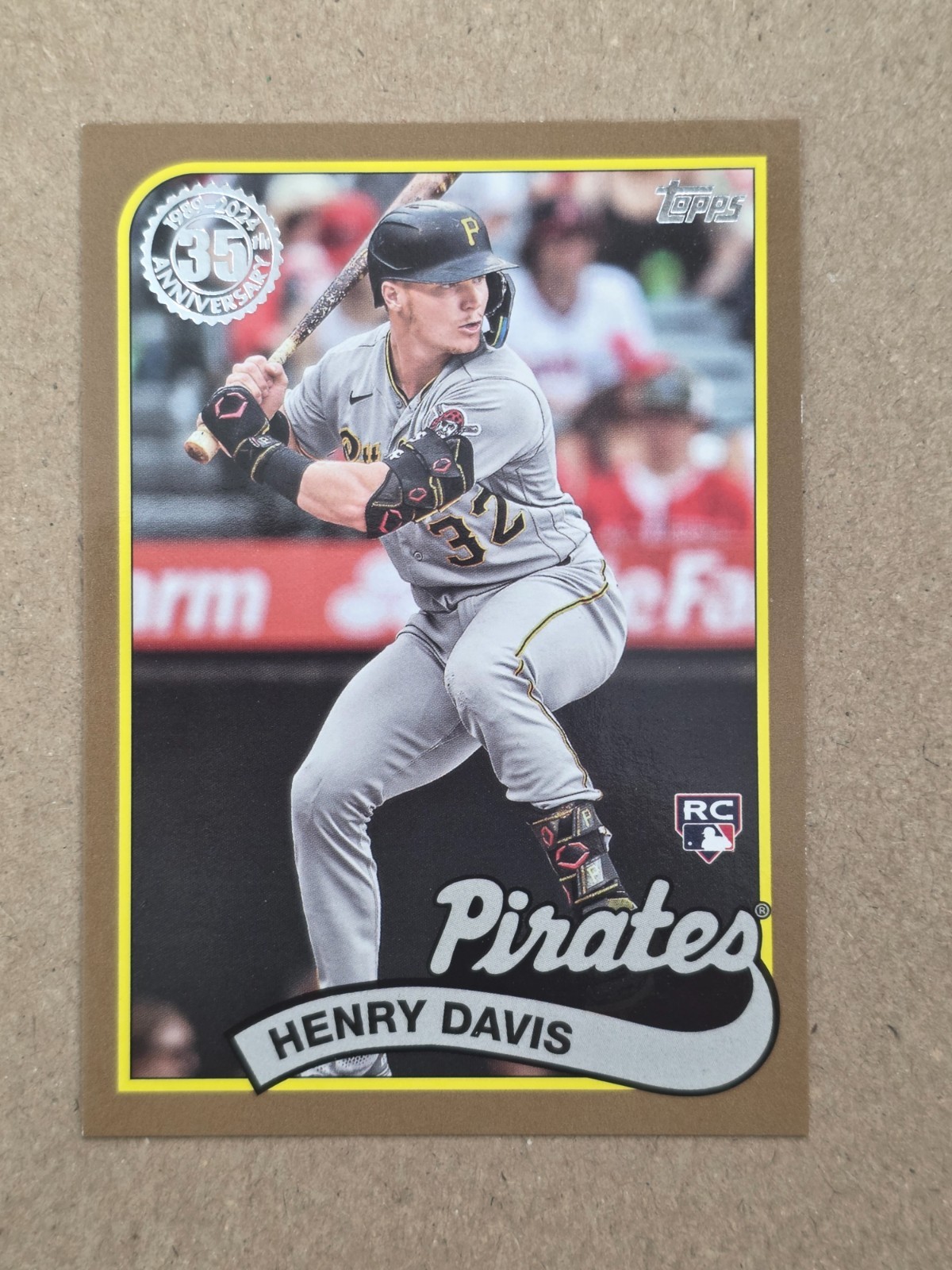 RC Henry Davis Gold /75 Topps 2024 #89B-28 Topps 1989 35th Anniversary Pirates
