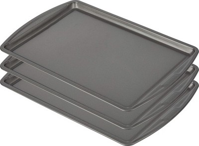 GoodCook Everyday Nonstick Carbon Steel 13  x 9  Baking Sheet Set, 3 Pack   Stan