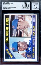 Cleon Jones Gem Mint 10 Beckett BAS Signed 1966 Topps Rookie Autograph Mets