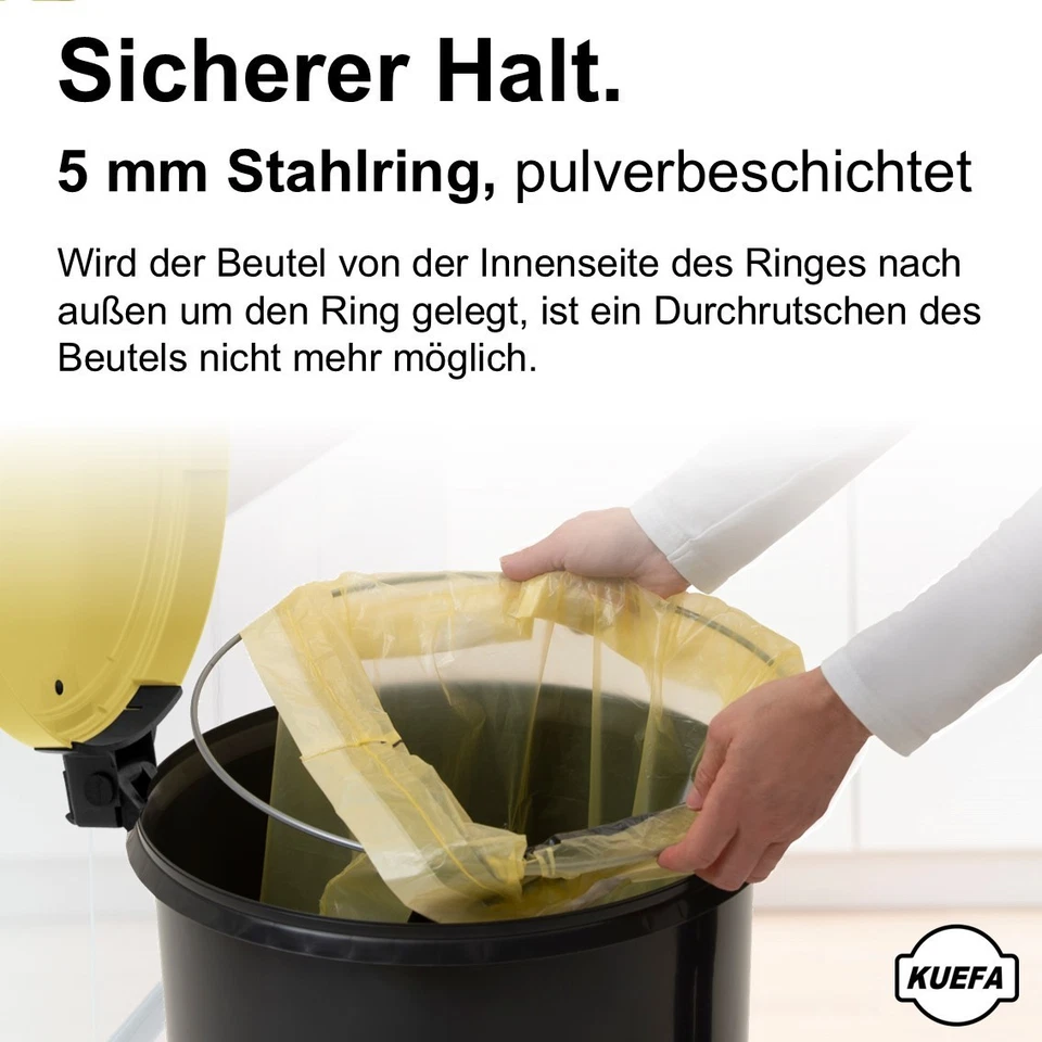 KUEFA VL 60L Müllsackständer mit Scharnierdeckel, Mülleimer, Gelber Sack Ständer - Bild 3 von 4