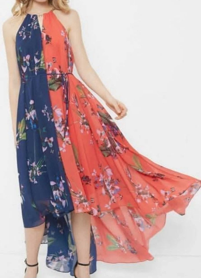Ted Baker dress Hanie Tropical Oasis Hi-low Dress SIZE 1 UK 8 - Image 2 of 4