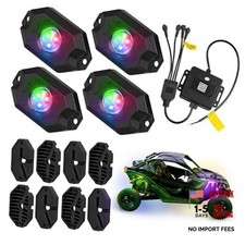 4 Pods RGB LED Rock Lights Kit, Underglow Multicolor Neon Light Pod with