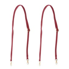 2 Pcs 51 Inch Leather Purse Handle Strap  Adjustable Length Strap Wine Red