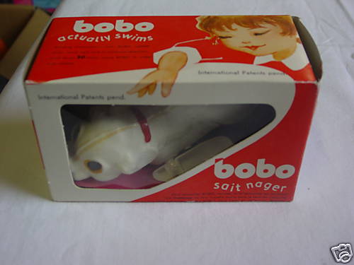 LEHMANN 'BOBO  THE SWIMMING DOG   RARE  MIB TOY  - Afbeelding 1 van 2