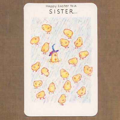 Funny Vintage EASTER Card FOR SISTER, Cute Nice Baby Chick by American Greetings