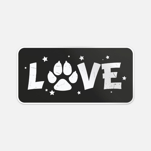 Calcomanía adhesiva de vinilo Love Dog con eslogan para parachoques de coche - Imagen 1 de 4