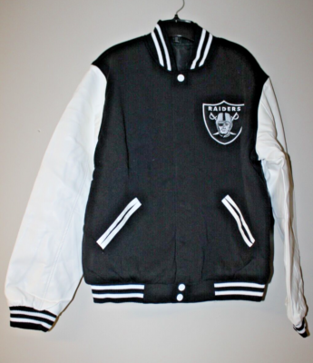 New NFL Oakland Raiders Reversible NASCAR Style polyester varsity