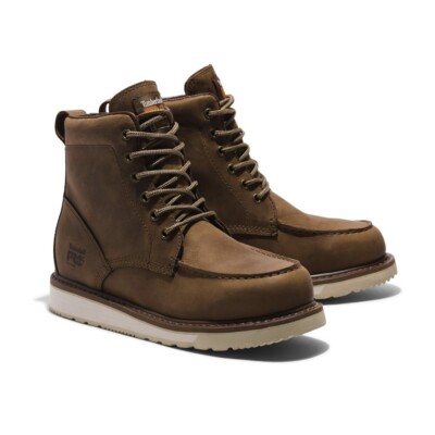 Timberland Men's Size 11.5 PRO Wedge 6'' Moc-Toe Work Boots Brown TB 0A5SXH 214