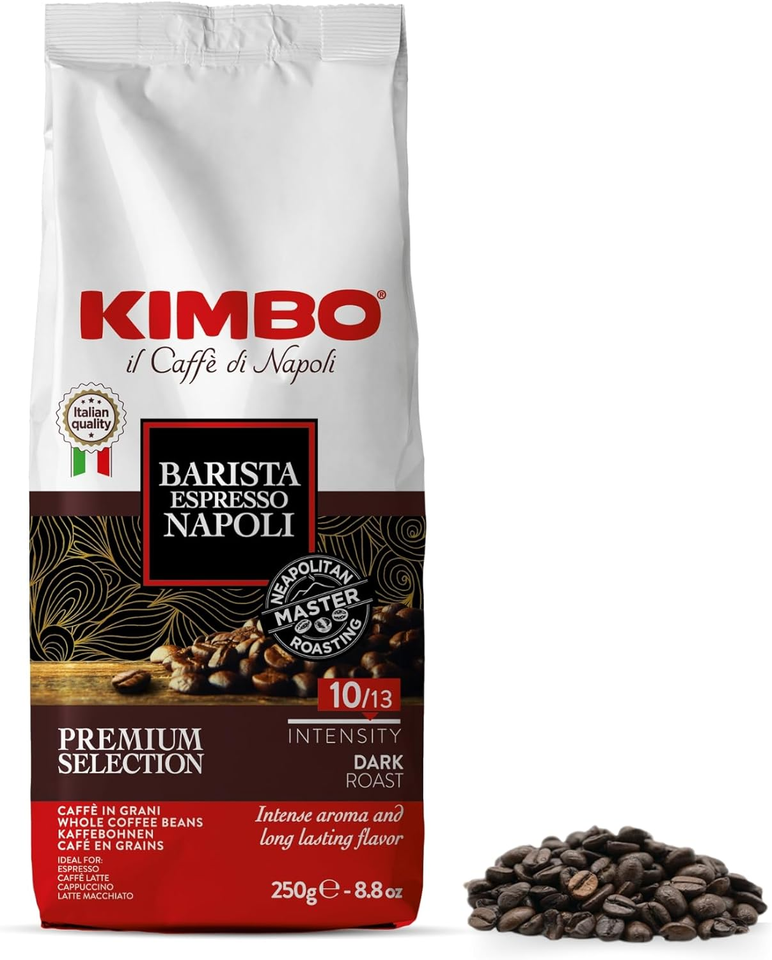 Kimbo Coffee, Espresso Napoli, Whole Coffee Beans, Dark Roast, 10/13