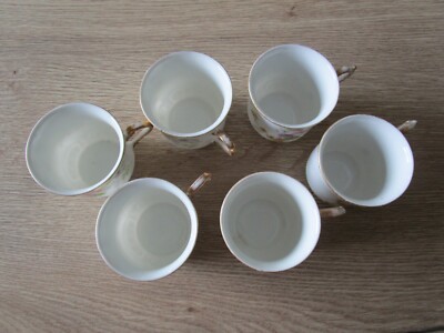 ANCIEN SERVICE À Café en Porcelaine de Limoges Décor Vert & Bordeaux Liseré Doré EUR 100,00 - FR