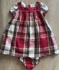 Janie  Jack Precious Holiday 2009 Smocked Dress  Bloomers 100 Silk Size 6-12m
