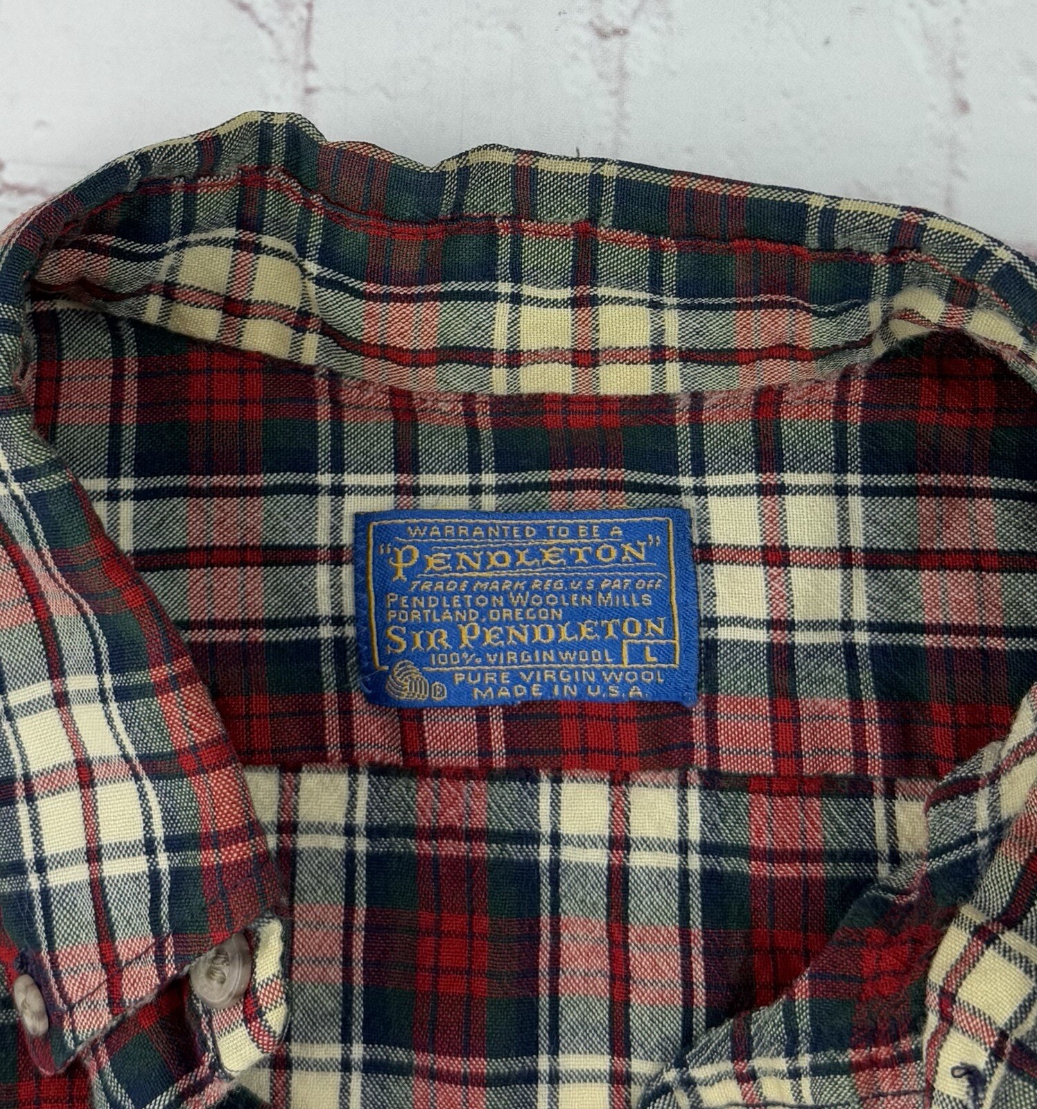 VTG Pendleton Lightweight 100% Virgin Wool Red/Bl… - image 4