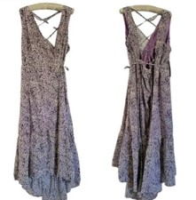 Hutch Wrap Midi Dress Lace Up Strappy Back Cottagecore Boho Lilac Size 2X