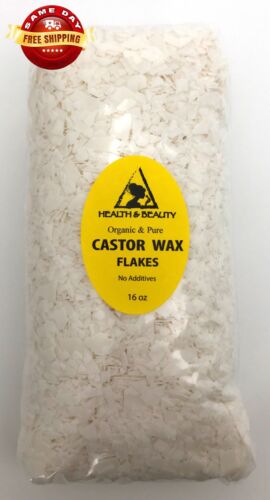CASTOR WAX FLAKES ORGANIC VEGAN PASTILLES by H&B Oils Center PURE 16 OZ, 1 LB - Picture 8 of 12