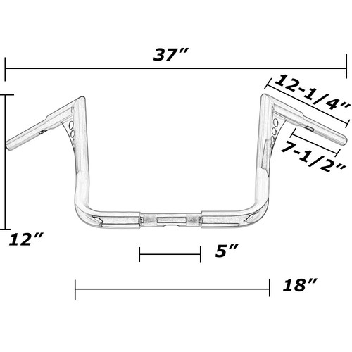 12 14 16" 18" Rise Ape Hangers HandleBar For Harley Touring Electra Street Glide - Bild 16 von 53