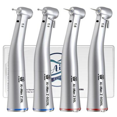 Dental Elektrische Winkelstück Edelstahl Handstück LED Rot Chirurgie Mikromotor