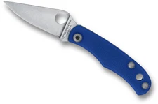 SPYDERCO New Bug, Blue G-10 Handles, Plain Edge,  Sandvik 12c27 Steel, C133GBLP
