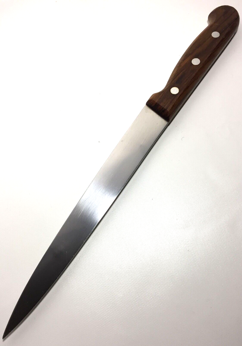 Vintage Hoffritz Victorinox Stainless Steel Carving Knife Wood