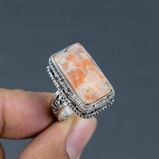 Sunstone Ring 925 Sterling Silver Ring Handmade Gemstone Ring Women's Ring