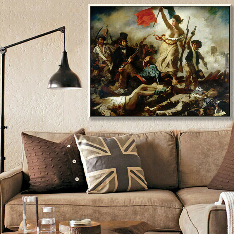 Toile Delacroix Liberté Guidant le Peuple pour un Salon Élégant de Style Haussmannien