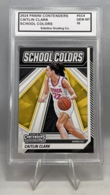 #ad Caitlin Clark Graded Gem Mint 10 2024 Panini Contenders School Colors #SC4 $19.97