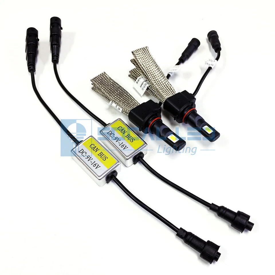 Kit de faros LED sin ventilador 9006 HB4 6000K xenón blanco Canbus bombillas de conversión Foto 2 de 4