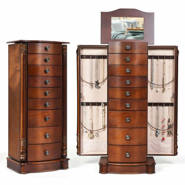 Giantex HB93505 Wooden Jewelry Armoire for sale online eBay