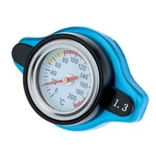 Car Thermostatic Gauge Radiator Cap Cover Small Head With Water Temp Meter Blue