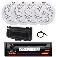 JVC KD-T92MBS Marine CD Receiver, 4x 8" 320 Watt Speaker, Cover White , Antenna