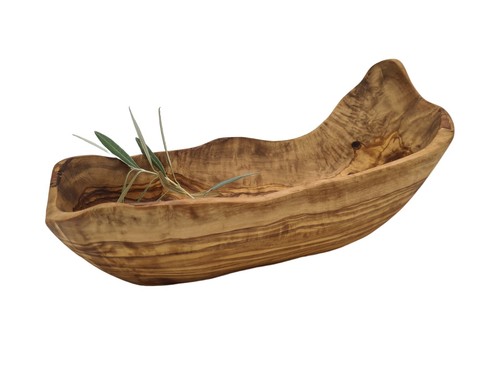 Coupe à fruits rustique Ovale en Bois d'Olivier 36 cm env