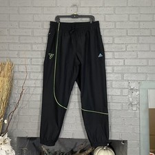 $85 Mens Size L Adidas Trae Young TL Woven Retro Basketball Pants Black HS6875 2