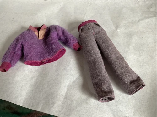 Vintage Barbie Ken doll outfit Sweater Pants Purple 1960s? 12” Action Figure 506