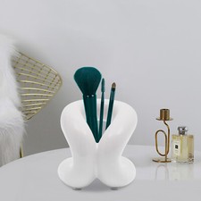Creamy White Ceramic Holder Stand Modern Toothbrush Holder Makeup Brush Holder