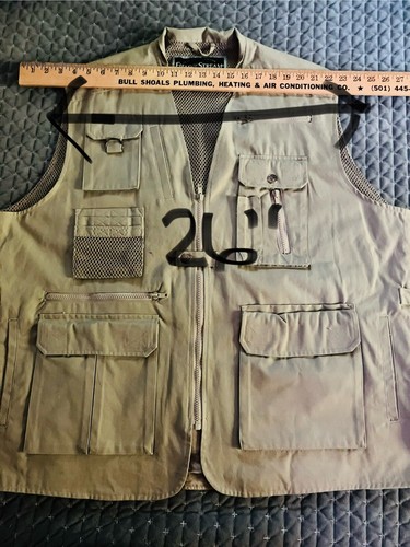 NEW Field & Stream Men XXL Fly Fishing Vest Pocket Wading Khaki Hunting 2X - Imagen 16 de 19