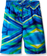 Kanu Surf Boys' Reflection Quick Dry UPF 50 Beach Swim Trunk, Blue, Size S 8 