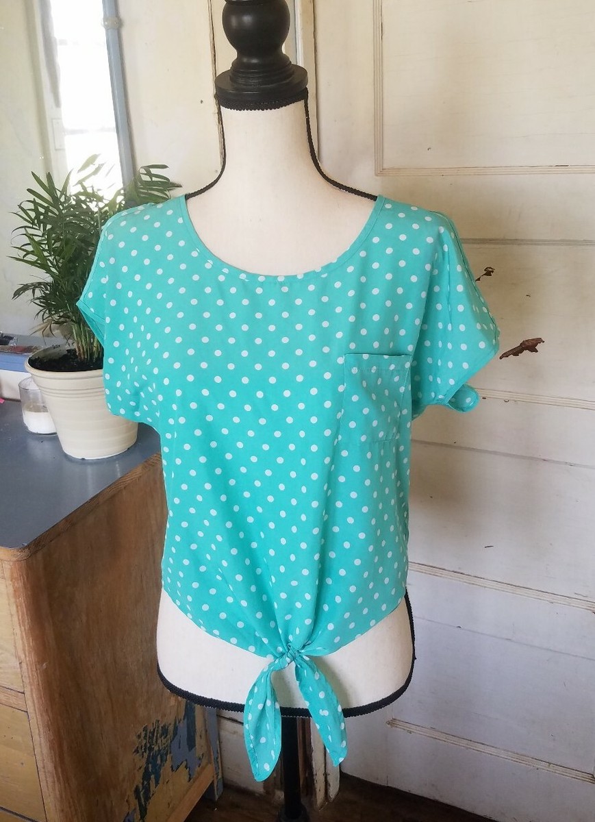 cold shoulder polka dot top