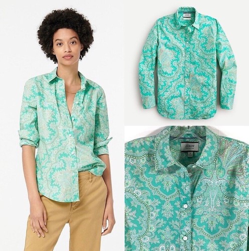 J.CREW COLLECTION Size 4 Cotton poplin shirt in Ratti pendant paisley AW454
