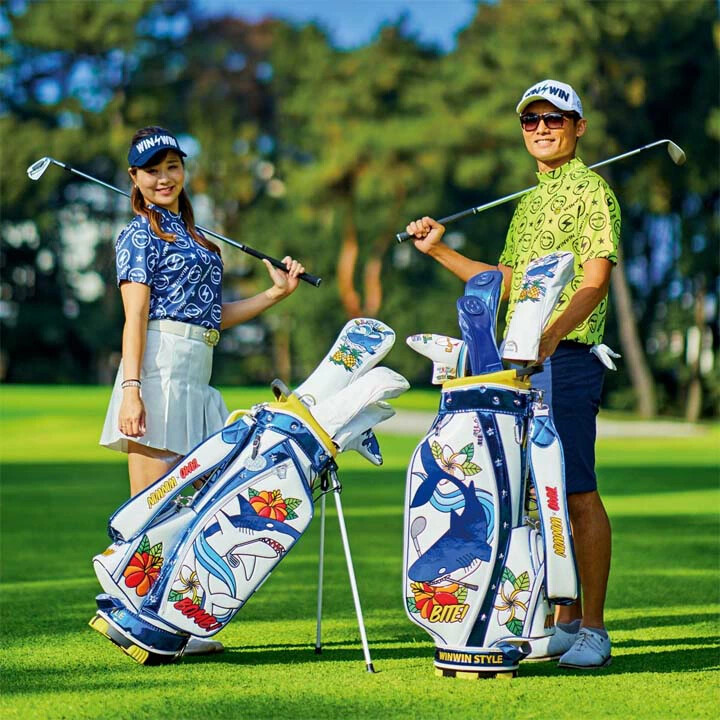 WINWIN STYLE ALOHA SHARK Golf Stand Bag CB-511 WH 9.0 type 47