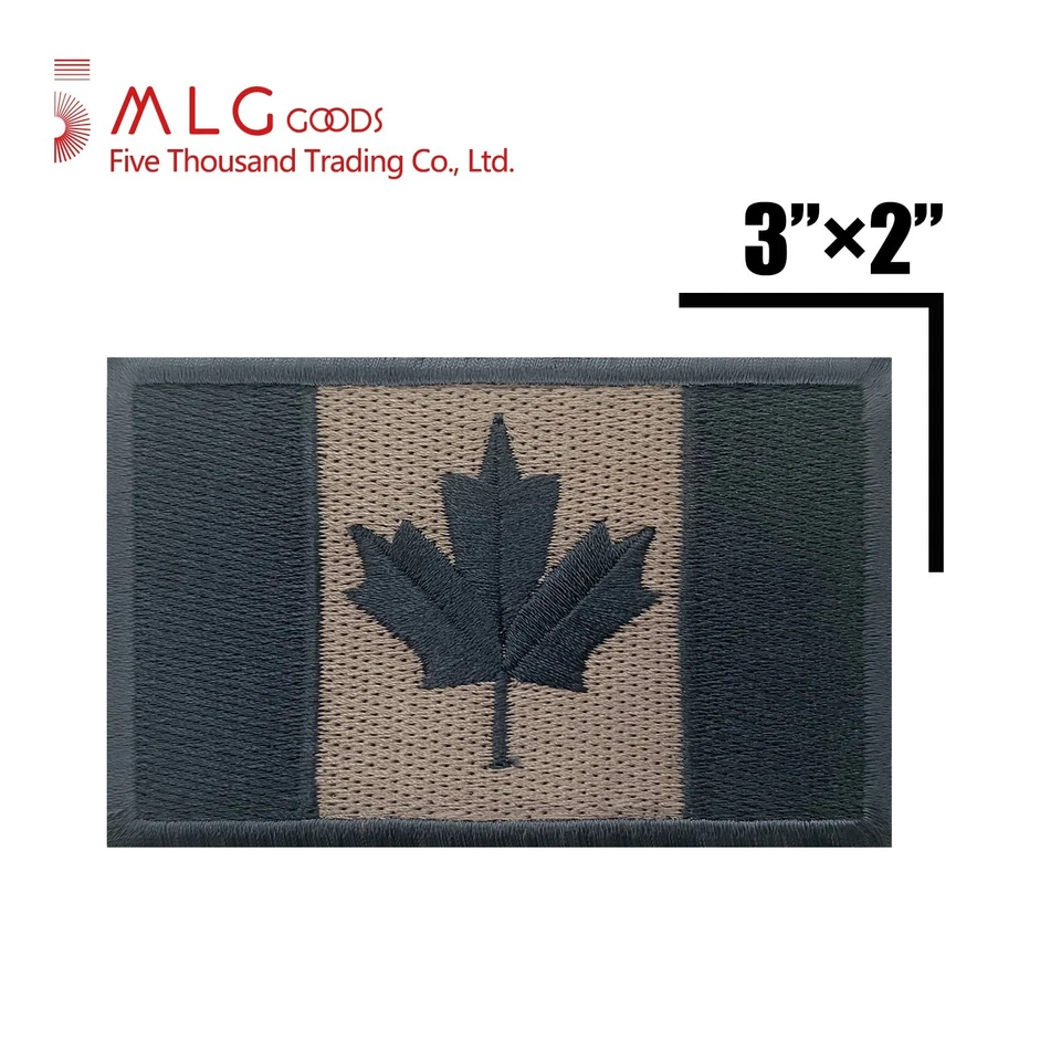 5MLGgoods Canada Flag Embroidered Patch, with Hook and Loop (Black) - Image 3 of 4