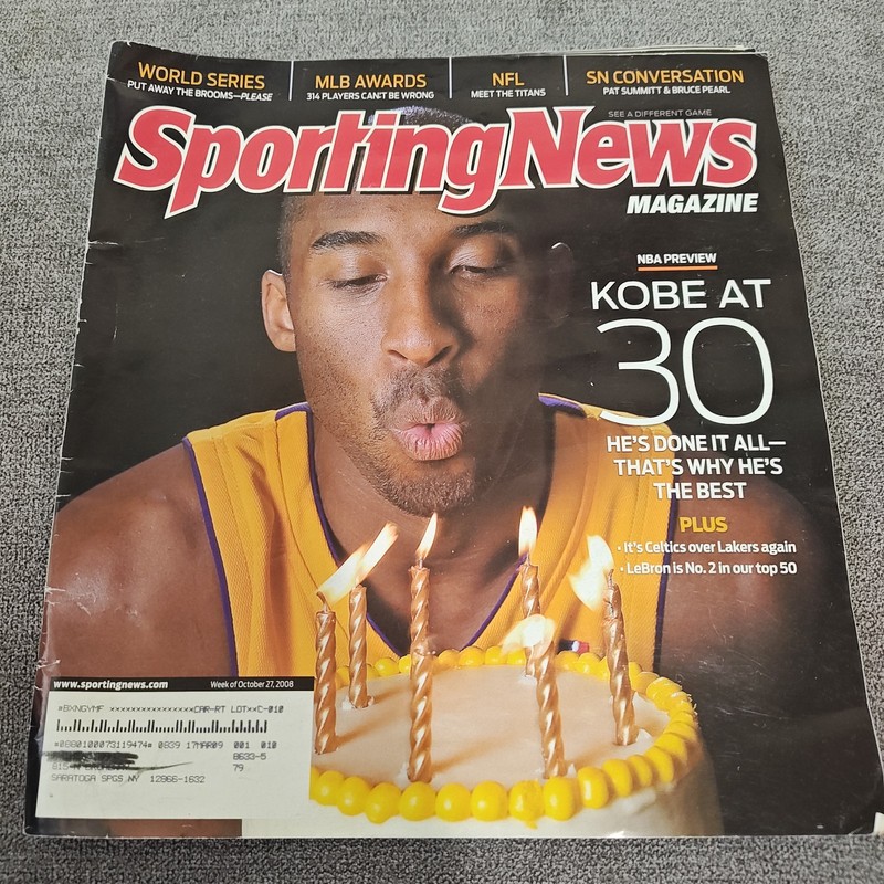 Vintage Sporting News Magazine October 27 2008 Kobe Bryant Cover NBA Black Mamba