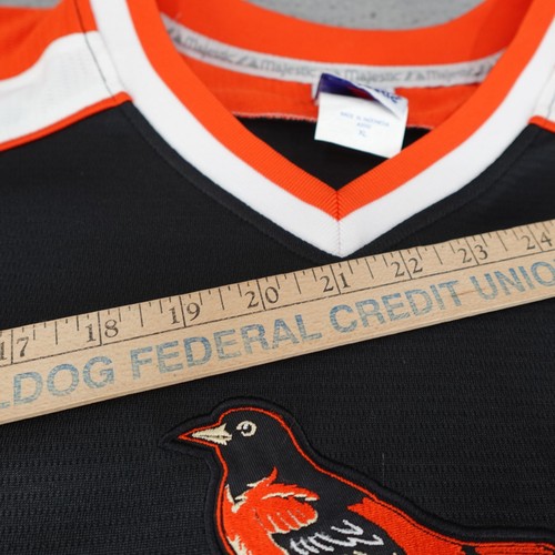 Camicia Vintage Baltimore Orioles Uomo XL Nera MLB Baseball Majestic Poliestere - Foto 7 di 13