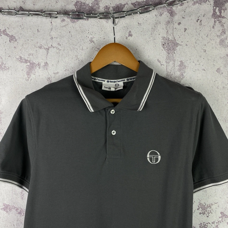 Винтажная мужская роскошная рубашка-поло Sergio Tacchini Y2K Италия размер L - Изображение 2 из 4