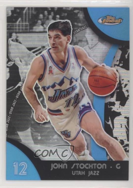 2007-08 Topps Finest Blue Refractor /199 John Stockton #46 HOF 2h4