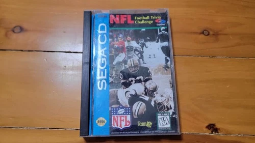 NFL Football Trivia Challenge Sega CD, 1993 CIB Complete W/Reg Card Tested Works
