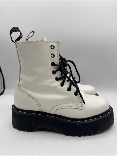 Stivaletti Dr Martens Jadon bianchi in pelle plateau uomo taglia US 6 donna 7 - Foto 2 di 18