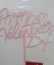 Pink Happy Valentine's Day Cake Topper