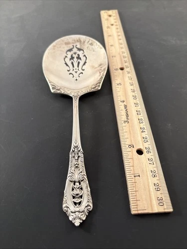 Vintage Wallace Rose Point Sterling Silver Tomato Slotted Spoon Server
